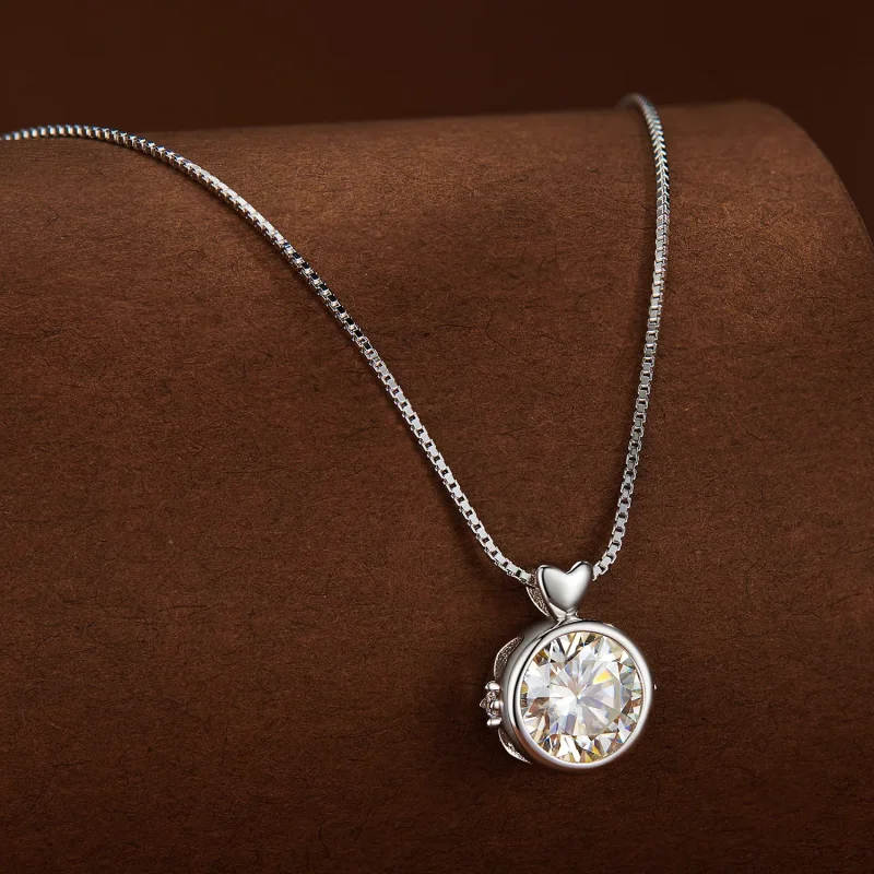 (bild till) Pandora-stilshalsband med 1 karaft moissanite - MSN013 - View 2