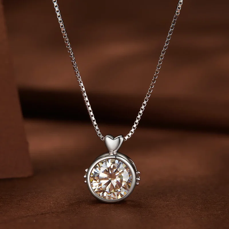 (bild till) Pandora-stilshalsband med 1 karaft moissanite - MSN013 - View 3