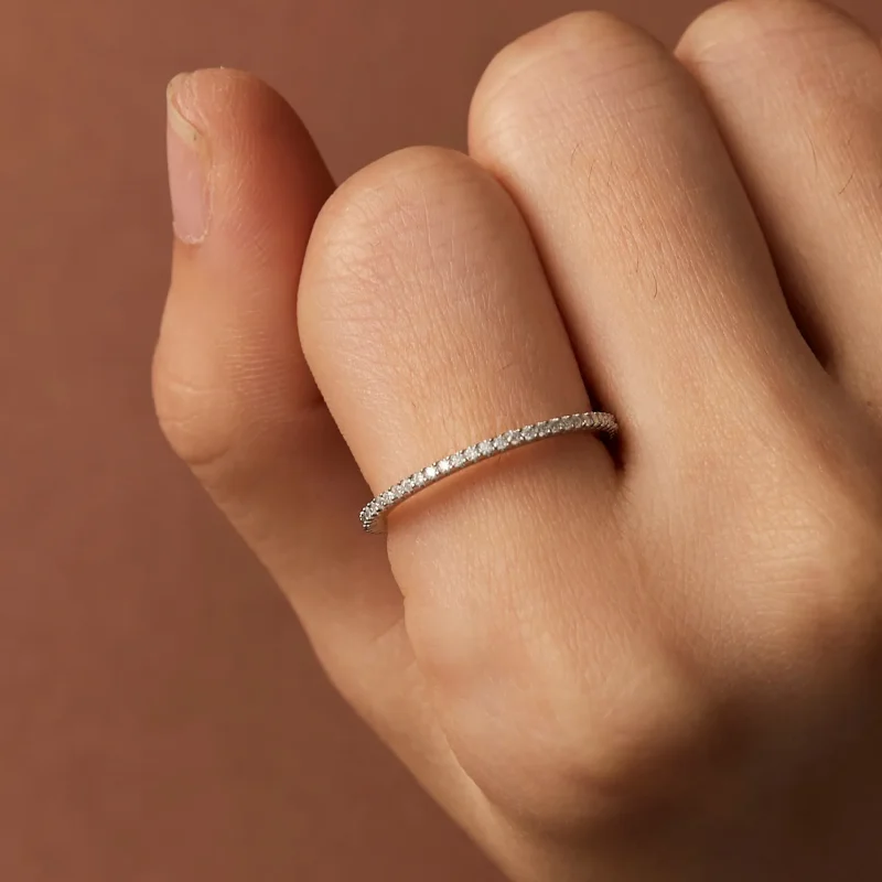 (bild till) Pandora-stil Moissanitring - MSR027 - View 7