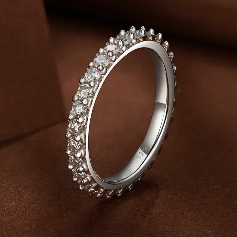 (bild till) Pandora-stil Fin Moissanite Diamantring - MSR028 - View 2