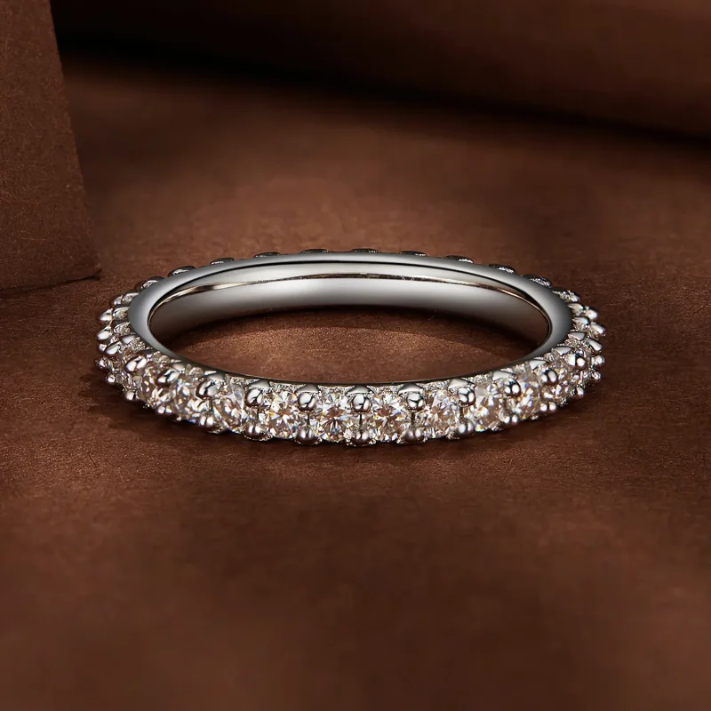 (bild till) Pandora-stil Fin Moissanite Diamantring - MSR028 - View 3