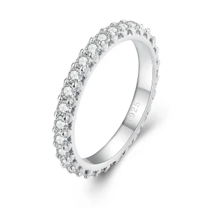 (bild till) Pandora-stil Fin Moissanite Diamantring - MSR028
