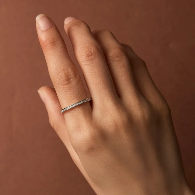 (bild till) Pandora-stil Infattad Moissanitring - MSR030 - View 6