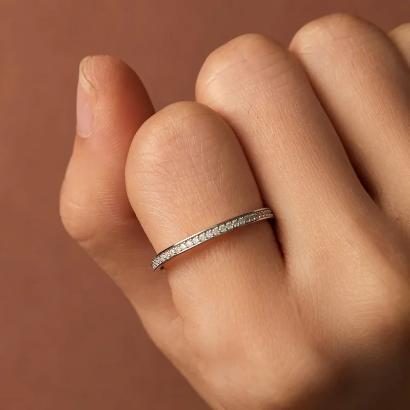 (bild till) Pandora-stil Infattad Moissanitring - MSR030 - View 7