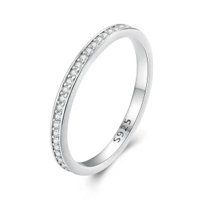 (bild till) Pandora-stil Infattad Moissanitring - MSR030