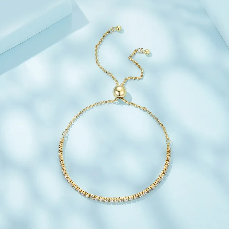 (bild till) Pandora-stil Kärleksfullt förgyllt armband - SCB029-B - View 4
