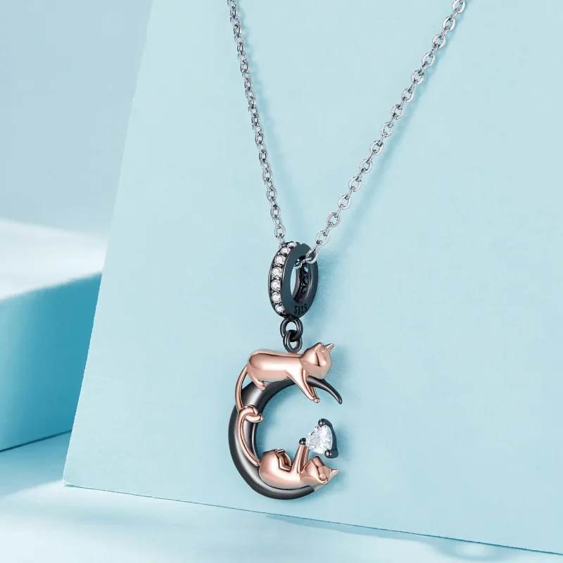 (bild till) Pandora-stil Lekande Kattar Hängecharm - SCC2518 - View 2