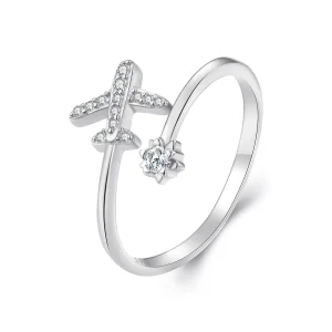 (bild till) Pandora-stil Flygplan Öppet Ring - SCR623-A