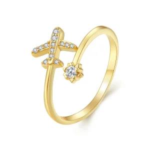 Pandora-stil Förgylld Distance Öppen Ring - SCR623-B (bild till) Pandora-stil Förgylld Distance Öppen Ring - SCR623-B