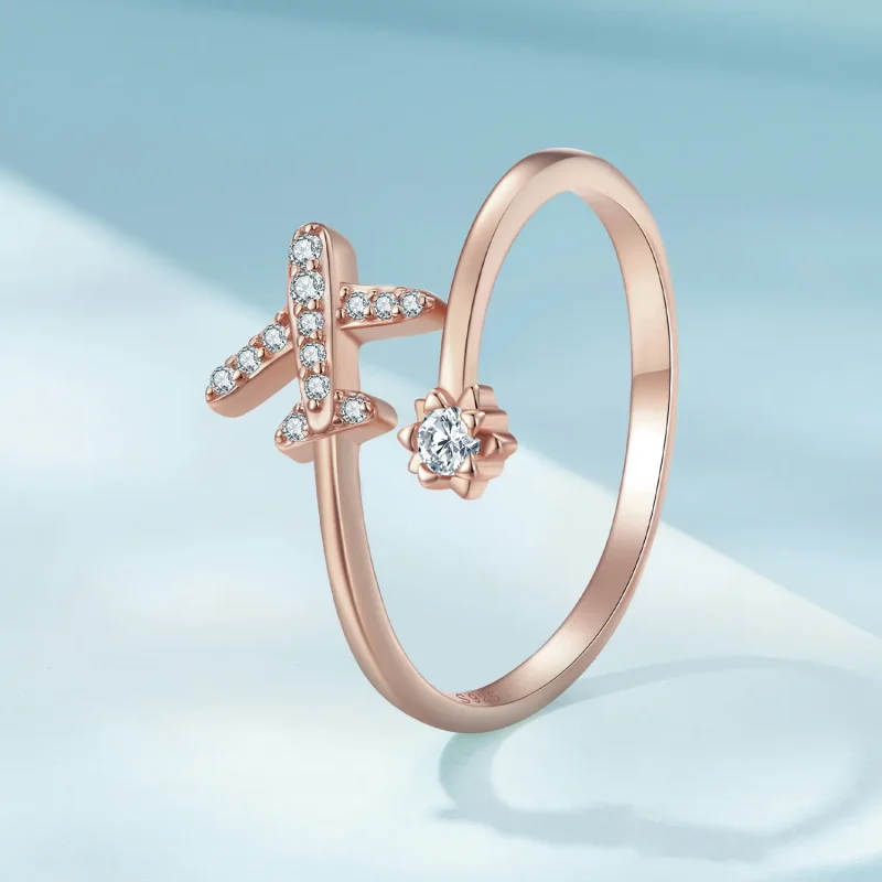 (bild till) Pandora-stil Roséguld Distans Öppen Ring - SCR623-C - View 2