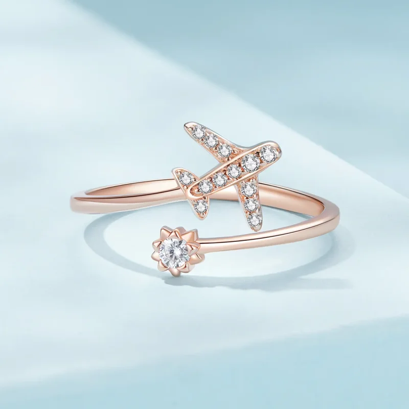 (bild till) Pandora-stil Roséguld Distans Öppen Ring - SCR623-C - View 3