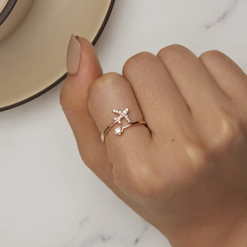 (bild till) Pandora-stil Roséguld Distans Öppen Ring - SCR623-C - View 6