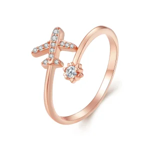 Pandora-stil Roséguld Distans Öppen Ring - SCR623-C (bild till) Pandora-stil Roséguld Distans Öppen Ring - SCR623-C