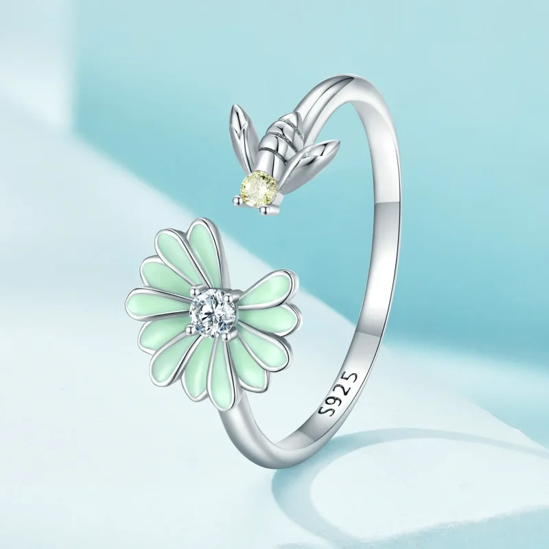 (bild till) Pandora-stil Daisy Bee Öppen Ring - SCR929 - View 2