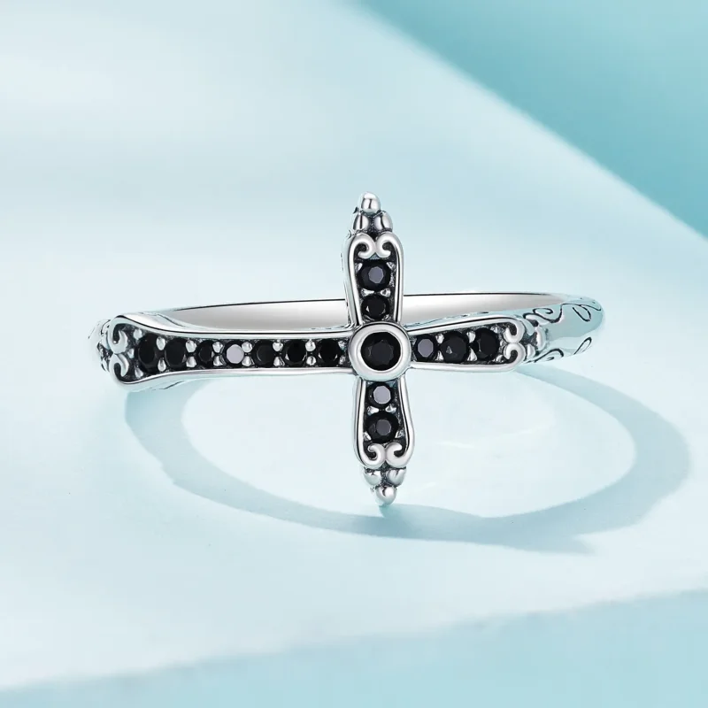 (bild till) Pandora-stil Vintage-korsring - SCR930 - View 3