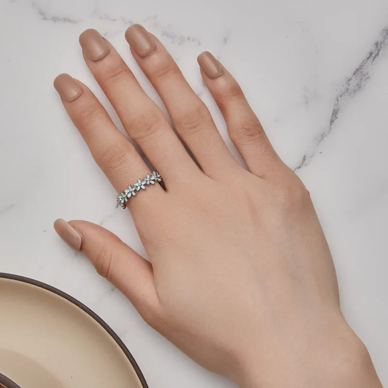 (bild till) Pandora-stil Little Blue Flower Ring - SCR931 - View 6