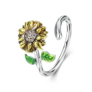 (bild till) Pandora-stil Solros Öppen Ring - SCR934