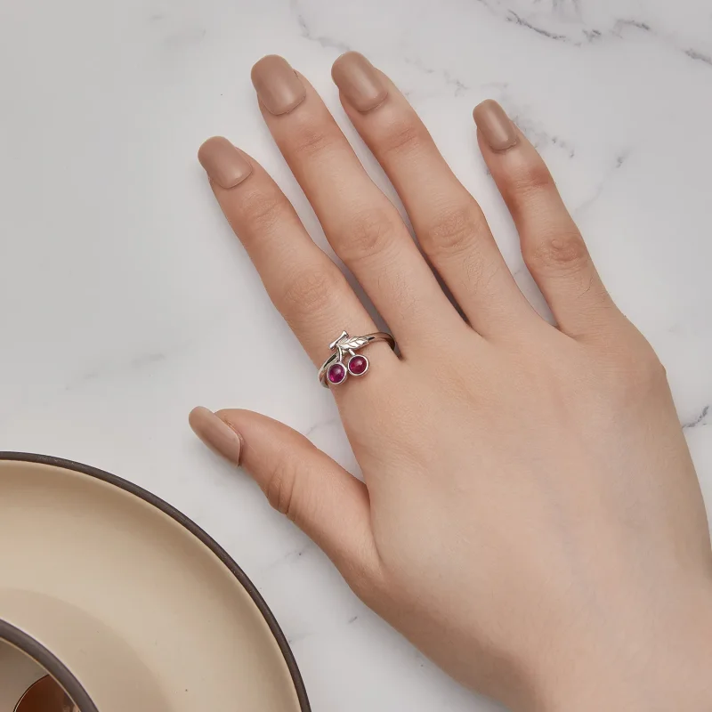 (bild till) Pandora Style Cherry Open Ring - SCR936 - View 5
