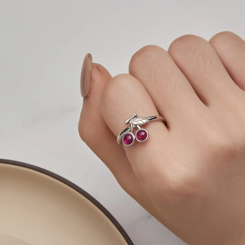 (bild till) Pandora Style Cherry Open Ring - SCR936 - View 6