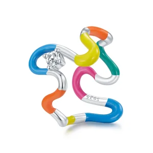 Pandora-stil Regnbåge Oregelbunden Ring - SCR940 (bild till) Pandora-stil Regnbåge Oregelbunden Ring - SCR940