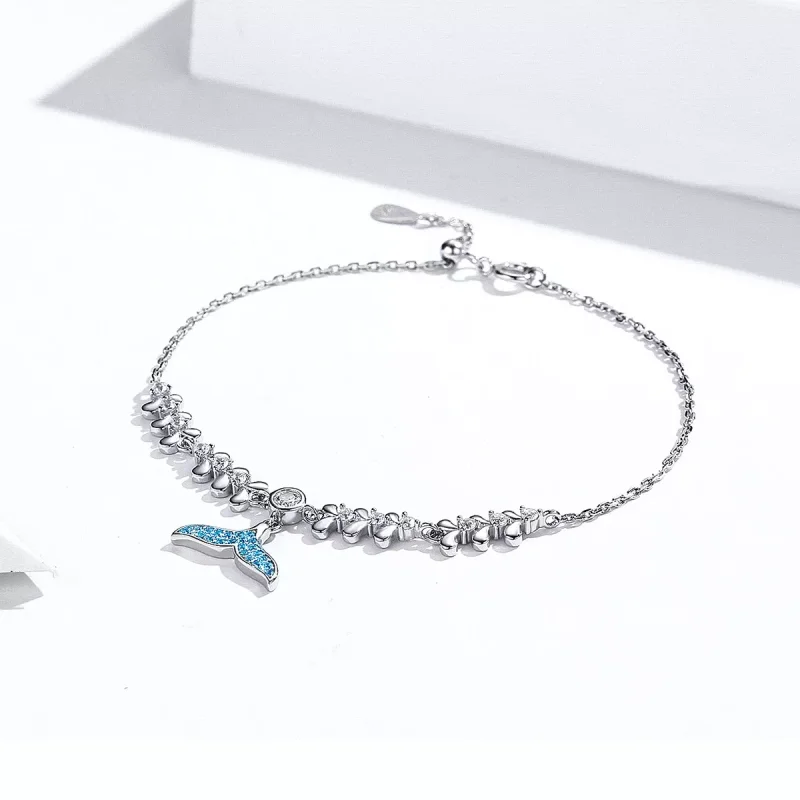 (bild till) Pandora Stil Armband Blå Fiskstjärt - Scb154 - View 3