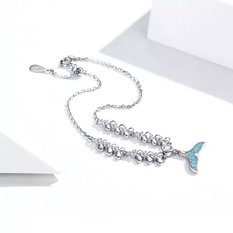 (bild till) Pandora Stil Armband Blå Fiskstjärt - Scb154 - View 4