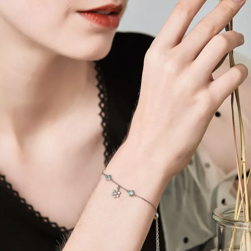 (bild till) Pandora Stil Armband Dansande Snöflinga - Bsb001 - View 6
