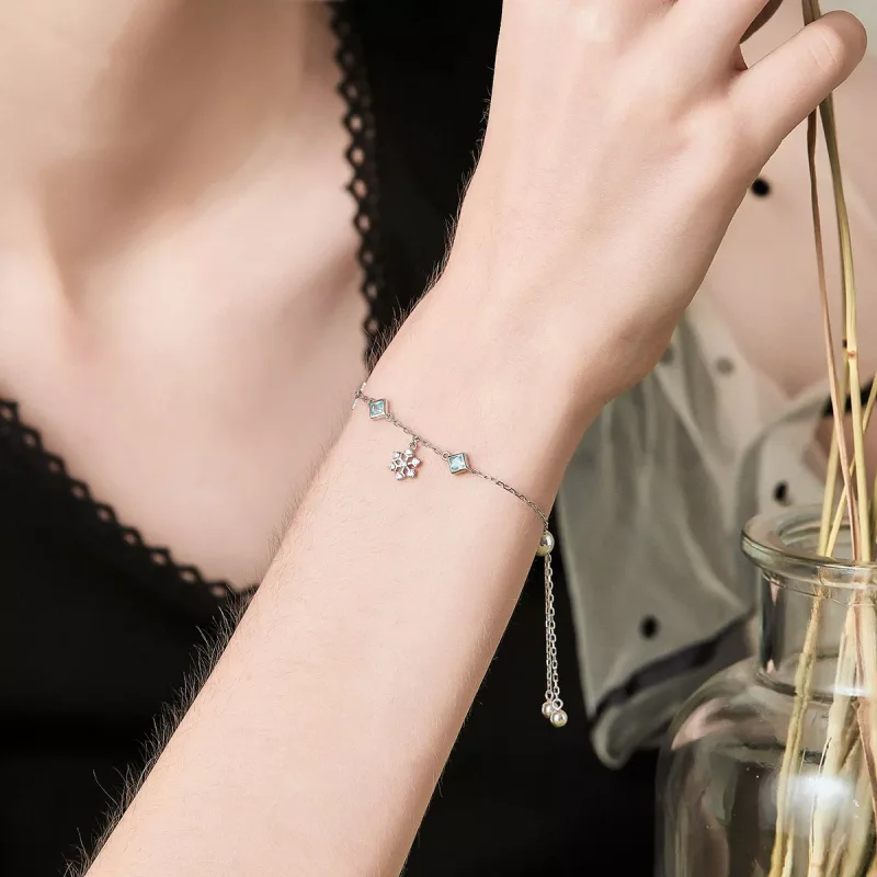 (bild till) Pandora Stil Armband Dansande Snöflinga - Bsb001 - View 7