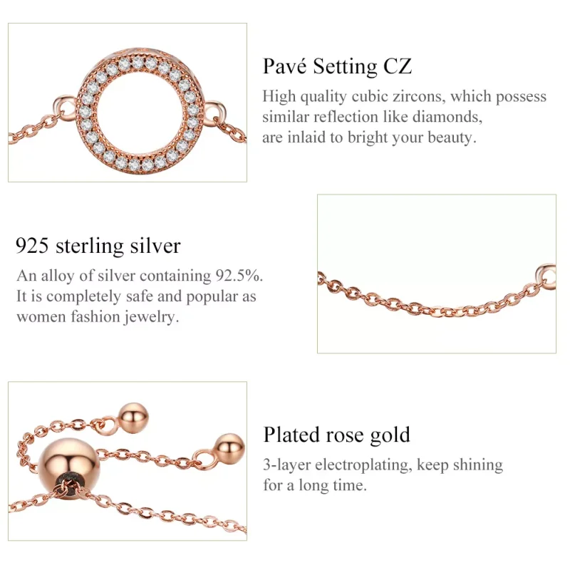 (bild till) Pandora Stil Armband Öde 14 Karat Roséguld - Scb030-C - View 6