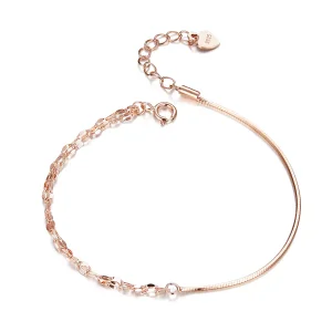 (bild till) Pandora Stil Armband Enkel Linje 14 Karat Roséguld - Scb149