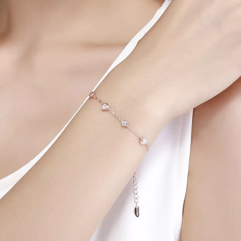 (bild till) Pandora Stil Armband Enkelhetens Skönhet 14 Karat Roséguld - Scb097 - View 2