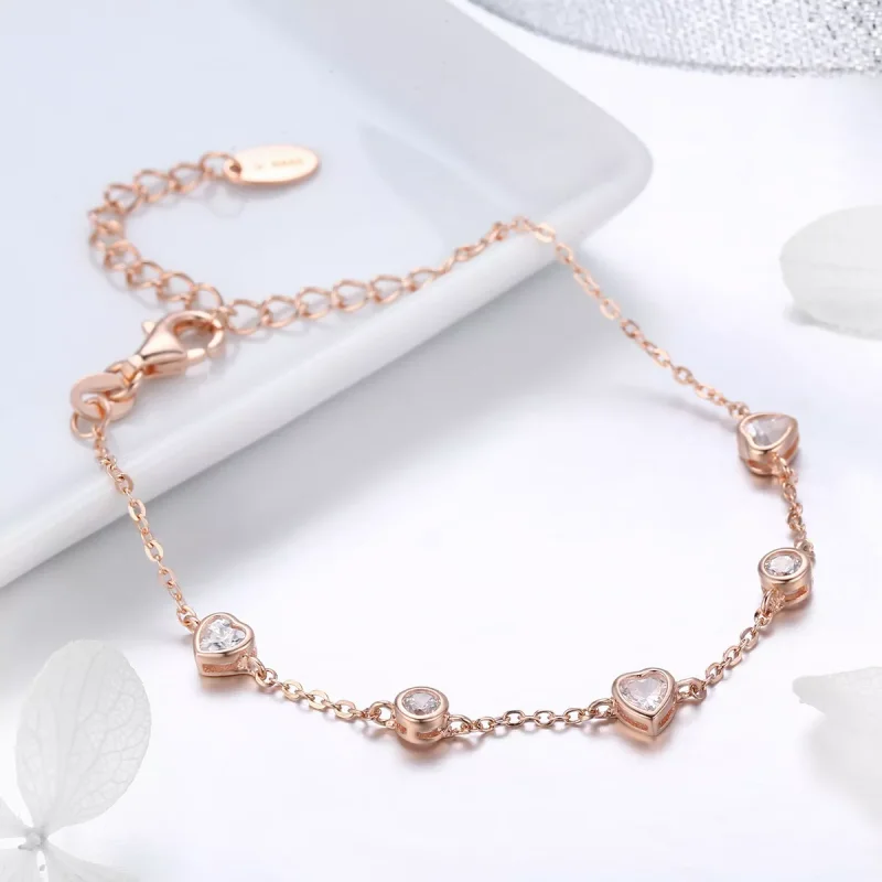 (bild till) Pandora Stil Armband Enkelhetens Skönhet 14 Karat Roséguld - Scb097 - View 4