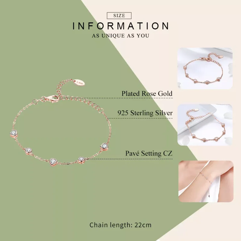 (bild till) Pandora Stil Armband Enkelhetens Skönhet 14 Karat Roséguld - Scb097 - View 5