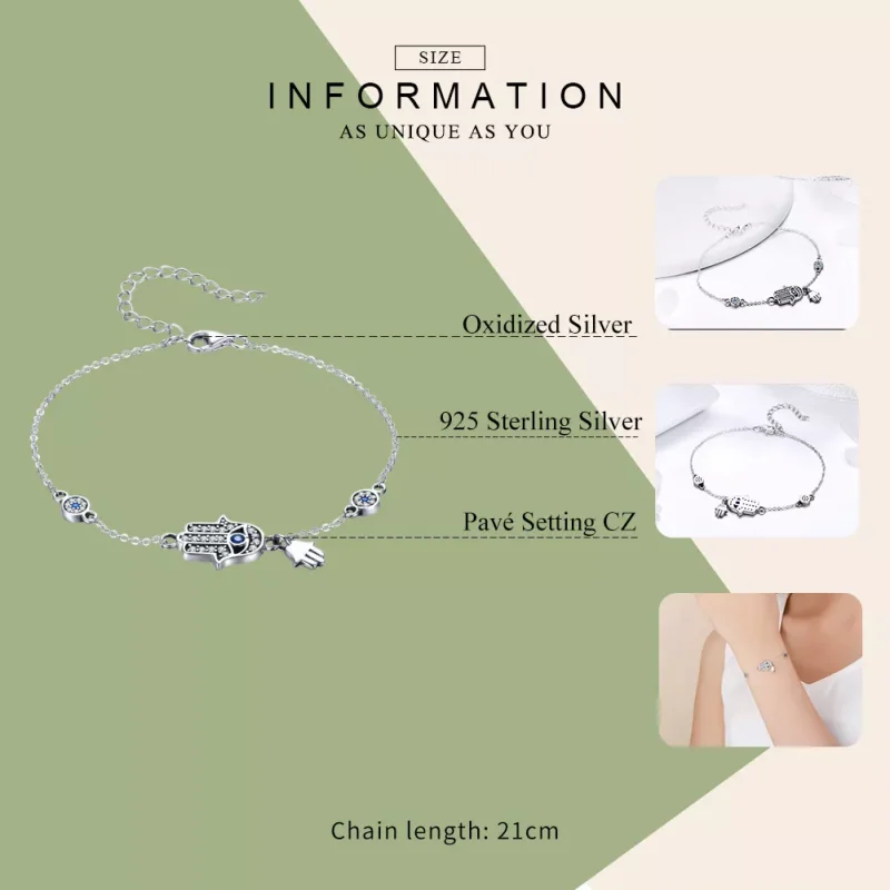(bild till) Pandora Stil Armband Fatimas Hand - Scb079 - View 5