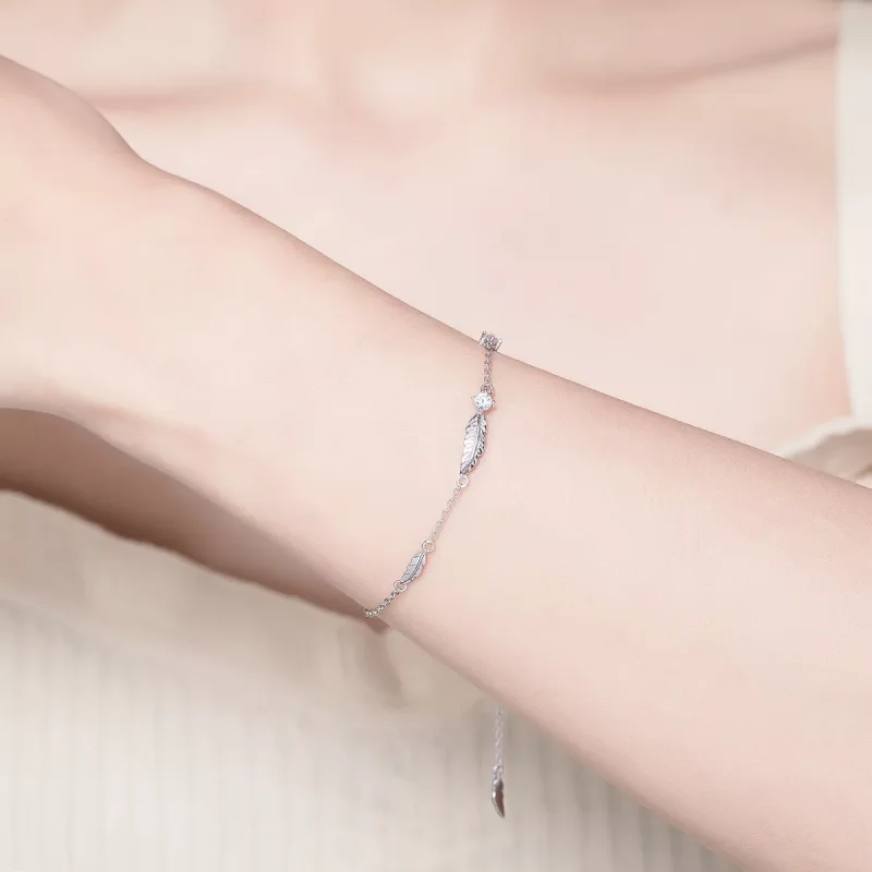(bild till) Pandora Stil Armband Fjäder - Scb133 - View 2