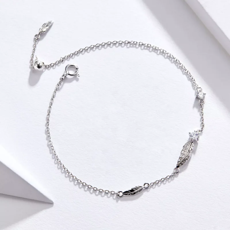 (bild till) Pandora Stil Armband Fjäder - Scb133 - View 3