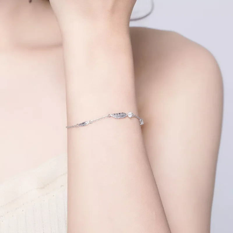 (bild till) Pandora Stil Armband Fjäder - Scb133 - View 5