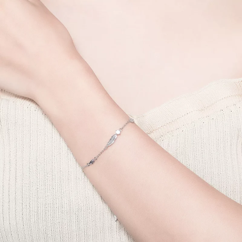 (bild till) Pandora Stil Armband Fjäder - Scb133 - View 6