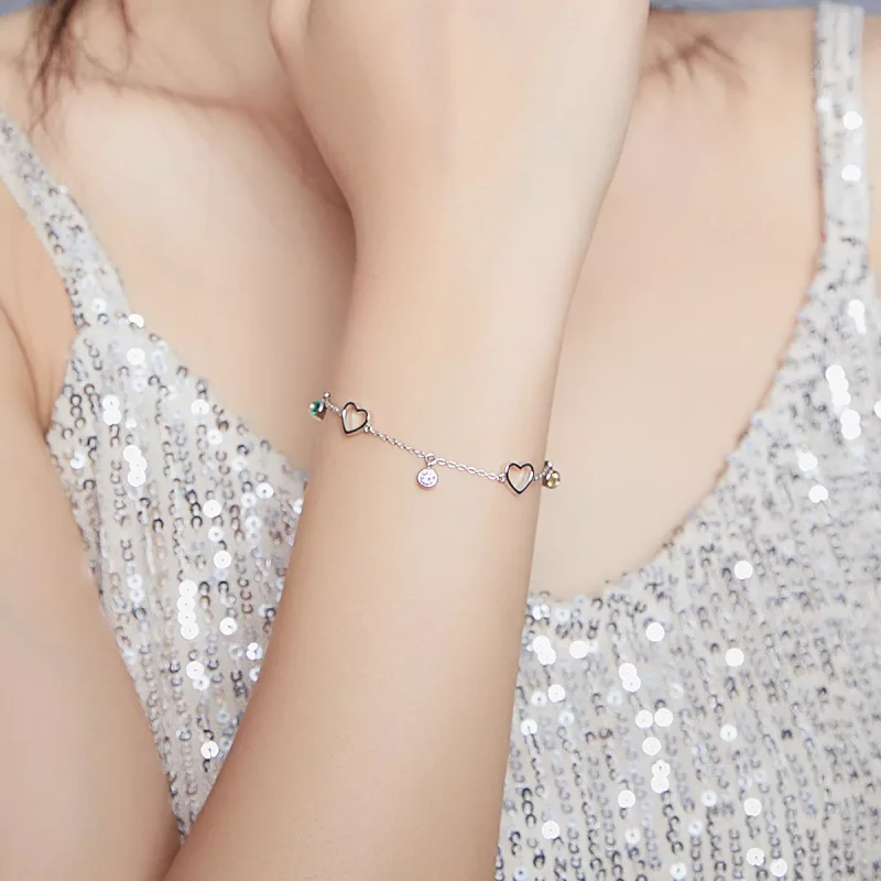 (bild till) Pandora Stil Armband Hjärta Bollar - Scb180 - View 3