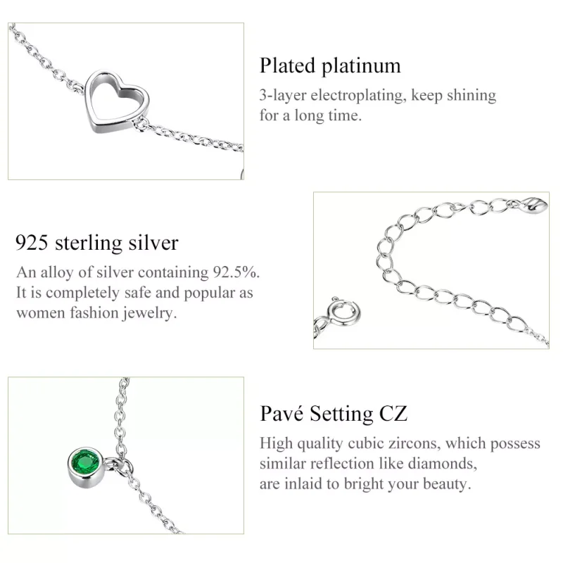 (bild till) Pandora Stil Armband Hjärta Bollar - Scb180 - View 6