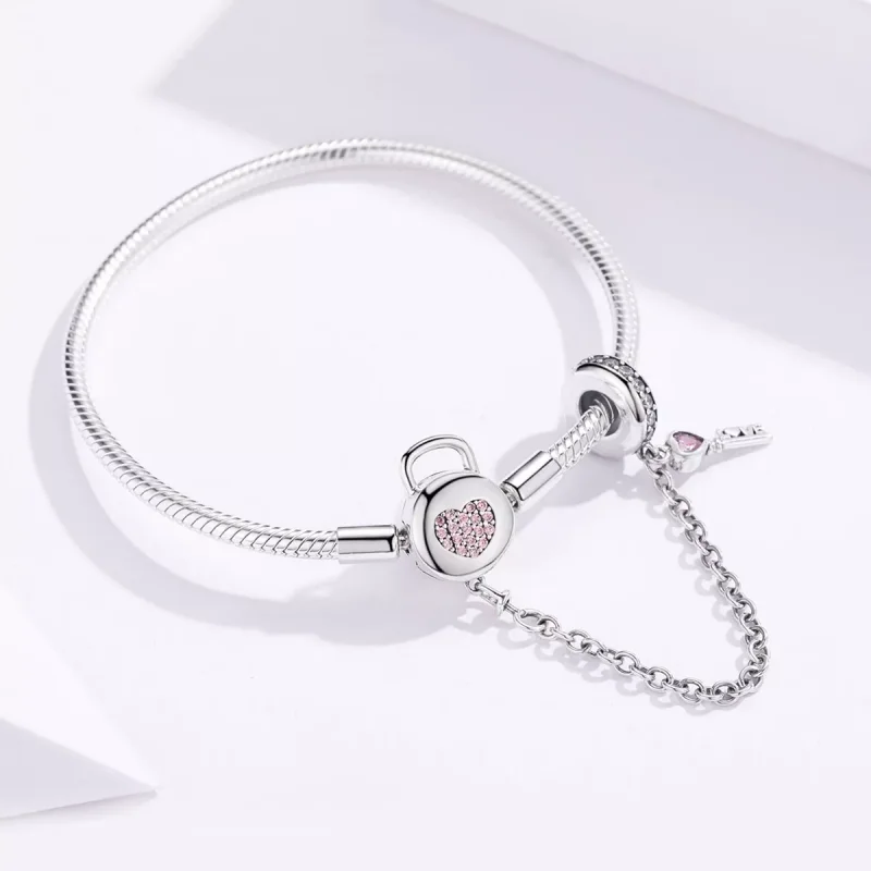 (bild till) Pandora Stil Armband Hjärta Nyckel - Scb143 - View 4