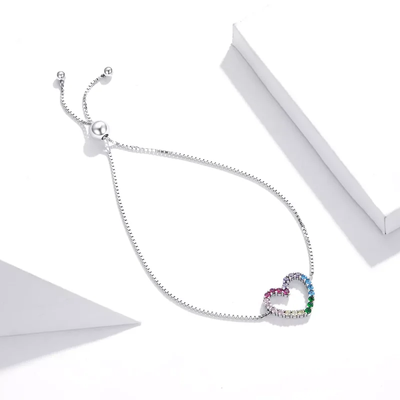 (bild till) Pandora Stil Armband Kärlek Till Rainbow - Scb216 - View 2