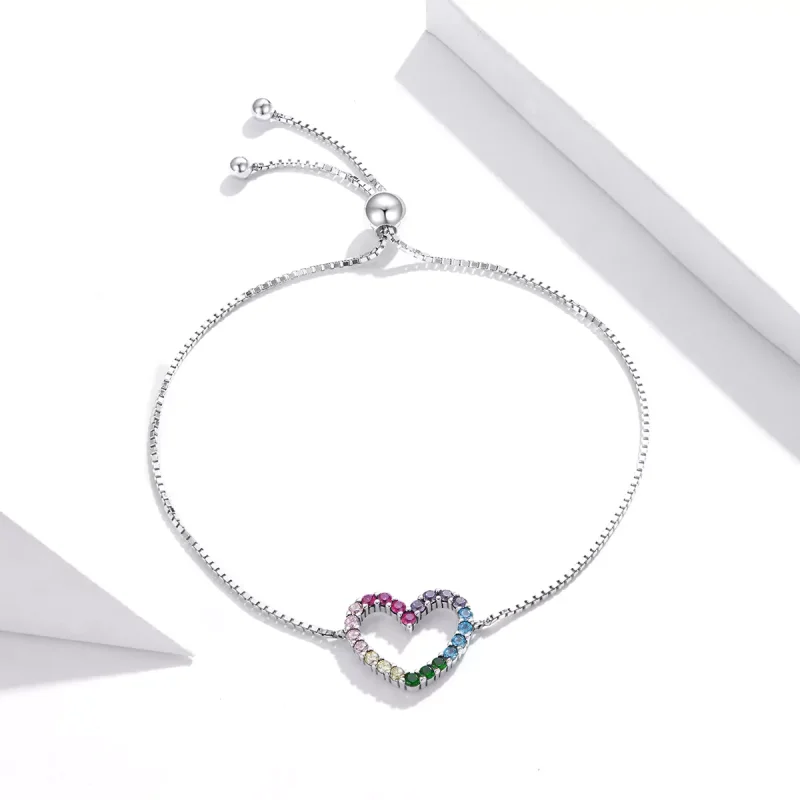 (bild till) Pandora Stil Armband Kärlek Till Rainbow - Scb216 - View 3