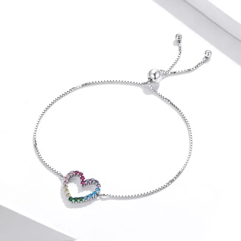 (bild till) Pandora Stil Armband Kärlek Till Rainbow - Scb216 - View 4