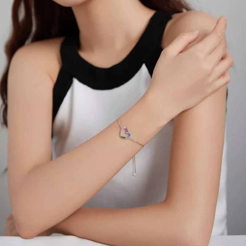 (bild till) Pandora Stil Armband Kärlek Till Rainbow - Scb216 - View 5