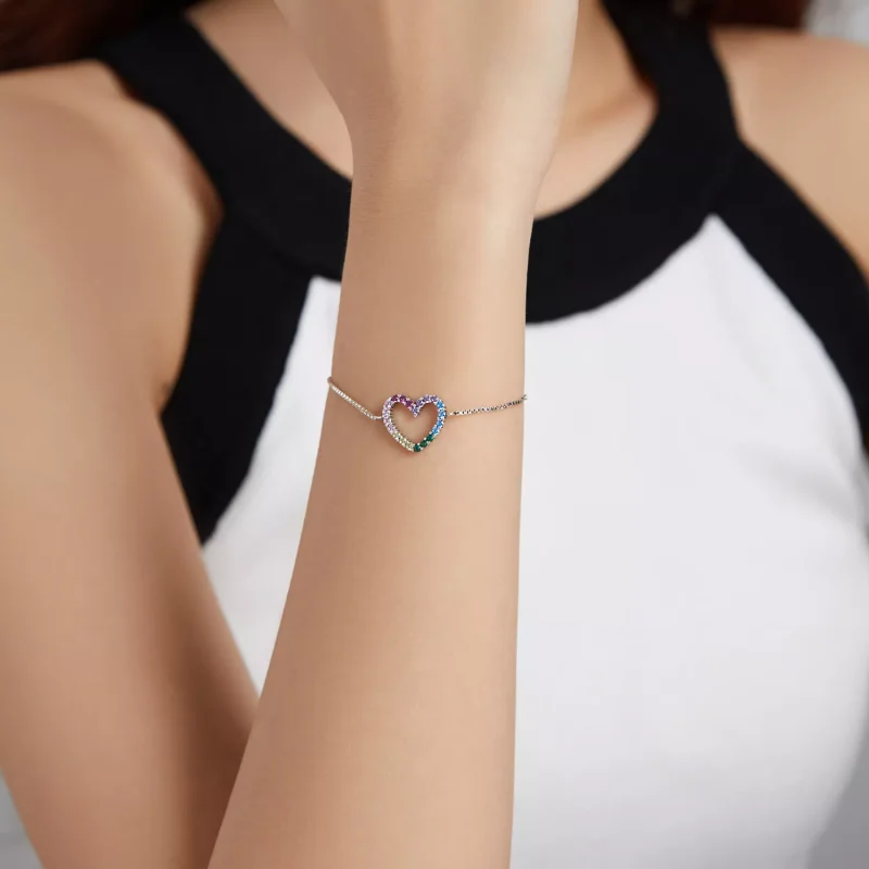 (bild till) Pandora Stil Armband Kärlek Till Rainbow - Scb216 - View 6