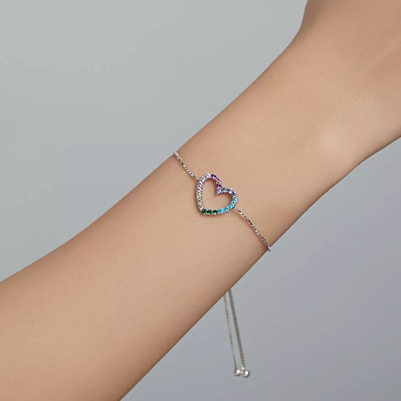 (bild till) Pandora Stil Armband Kärlek Till Rainbow - Scb216 - View 7