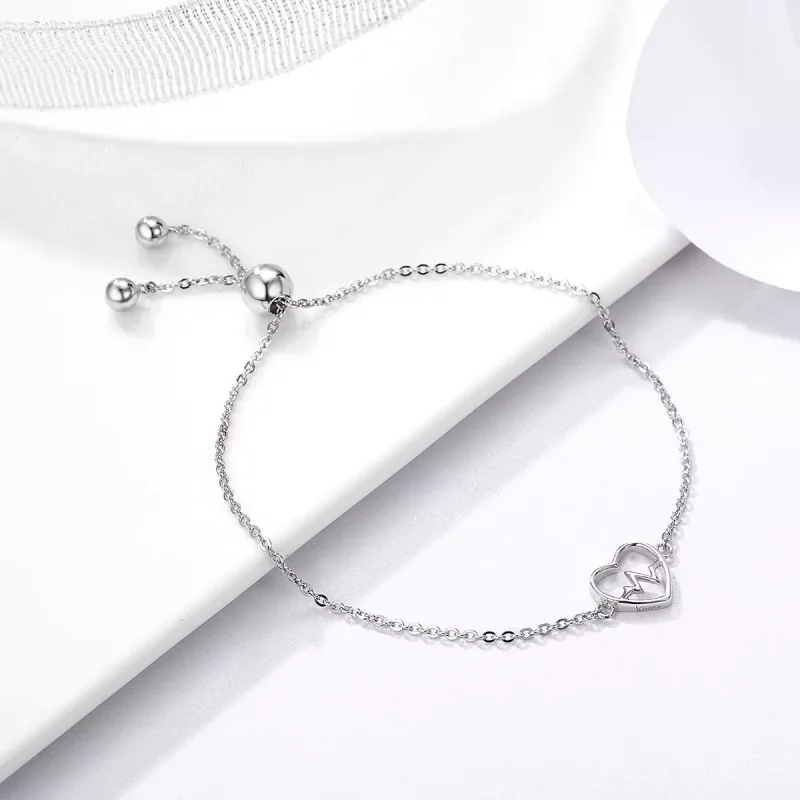(bild till) Pandora Stil Armband Älskar Kardiogram - Scb019 - View 3