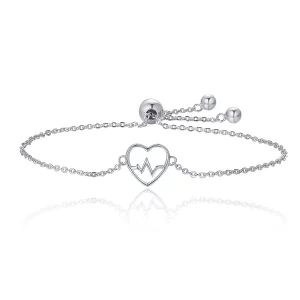 (bild till) Pandora Stil Armband Älskar Kardiogram - Scb019