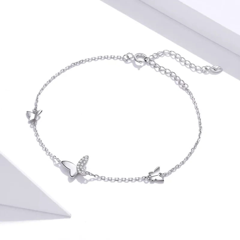 (bild till) Pandora Stil Armband Omgivna Fjärilar - Scb197 - View 3